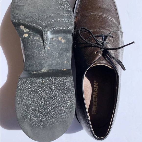 VINTAGE FREEMAN 10 1/2 D MEN'S LEATHER BROWN CUSH - Picture 4 of 4